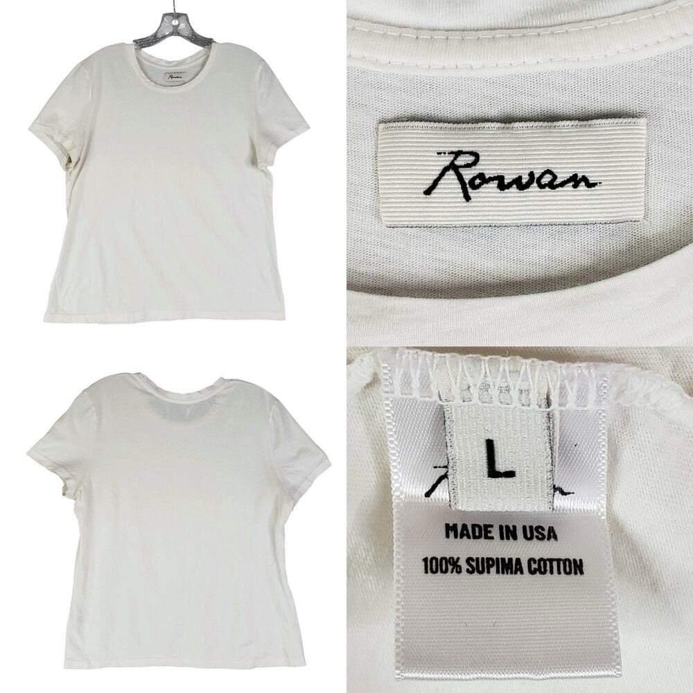 Rowan Tee Shirt Women’s Size Large L White Short Sleeve Cotton Stretch